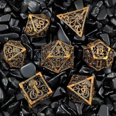 Octopus Hollow Metal Multi Face Dice Set Budemen Dungeon And Dragon DND