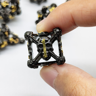 Hollow Skull Multi  Face Metal Dice Set Dungeon And Dragon RPG#DND