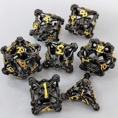 Hollow Skull Multi  Face Metal Dice Set Dungeon And Dragon RPG#DND