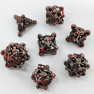 Hollow Skull Multi  Face Metal Dice Set Dungeon And Dragon RPG#DND