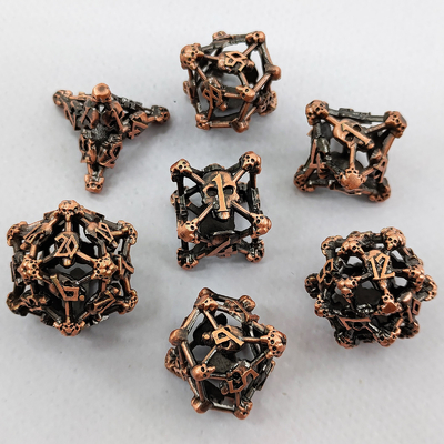 Hollow Skull Multi  Face Metal Dice Set Dungeon And Dragon RPG#DND