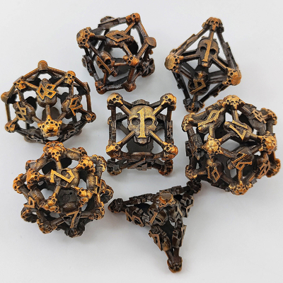 Hollow Skull Multi  Face Metal Dice Set Dungeon And Dragon RPG#DND