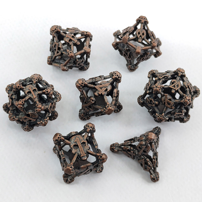 Hollow Skull Multi  Face Metal Dice Set Dungeon And Dragon RPG#DND