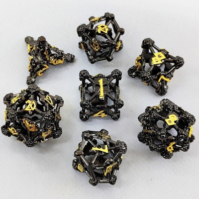 Hollow Skull Multi  Face Metal Dice Set Dungeon And Dragon RPG#DND