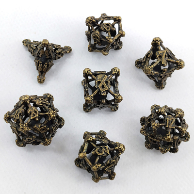 Hollow Skull Multi  Face Metal Dice Set Dungeon And Dragon RPG#DND