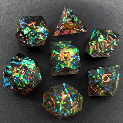 Color Strip Multi Faceted Resin Dice Gate Dungeon And Dragon DND#COC