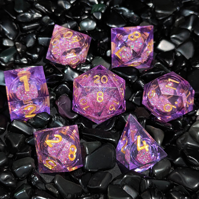 Flow Sand Multi Color Resin Dice Set DND Cruzu'S Call RPG#COC