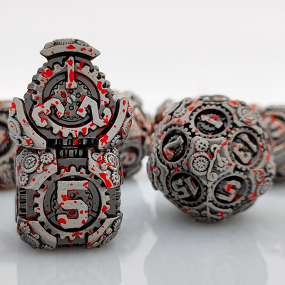 Gear Metal Dice Set DND Dungeons And Dragons TRPG Polyhedral Dice D6 Table