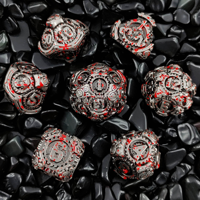Gear Metal Dice Set DND Dungeons And Dragons TRPG Polyhedral Dice D6 Table