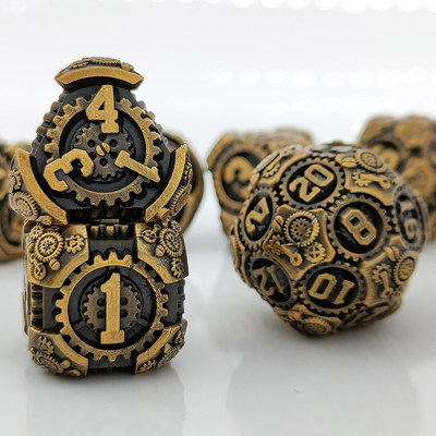 Gear Metal Dice Set DND Dungeons And Dragons TRPG Polyhedral Dice D6 Table