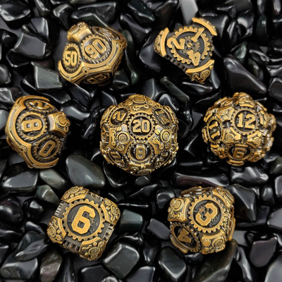 Gear Metal Dice Set DND Dungeons And Dragons TRPG Polyhedral Dice D6 Table