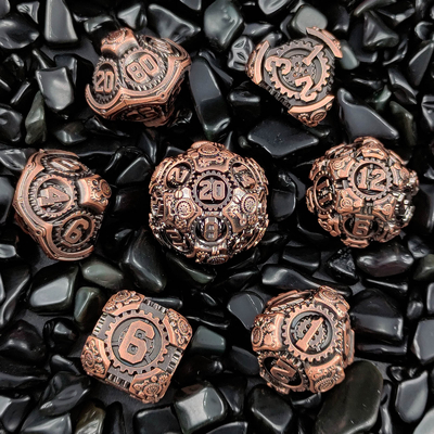 Gear Metal Dice Set DND Dungeons And Dragons TRPG Polyhedral Dice D6 Table