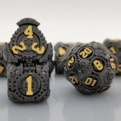 Gear Metal Dice Set DND Dungeons And Dragons TRPG Polyhedral Dice D6 Table