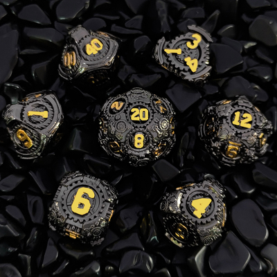 Gear Metal Dice Set DND Dungeons And Dragons TRPG Polyhedral Dice D6 Table