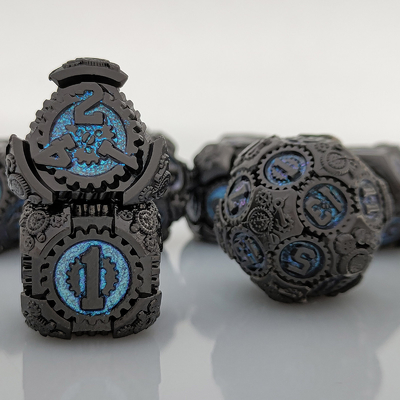 Gear Metal Dice Set DND Dungeons And Dragons TRPG Polyhedral Dice D6 Table
