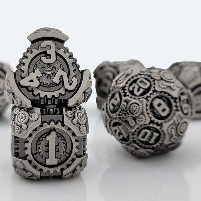 Gear Metal Dice Set DND Dungeons And Dragons TRPG Polyhedral Dice D6 Table