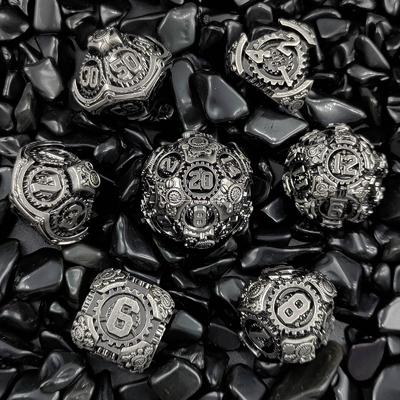 Gear Metal Dice Set DND Dungeons And Dragons TRPG Polyhedral Dice D6 Table