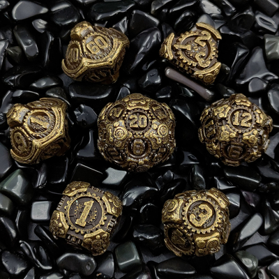 Gear Metal Dice Set DND Dungeons And Dragons TRPG Polyhedral Dice D6 Table