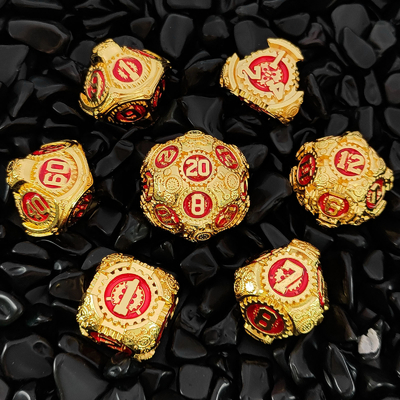 Gear Metal Dice Set DND Dungeons And Dragons TRPG Polyhedral Dice D6 Table