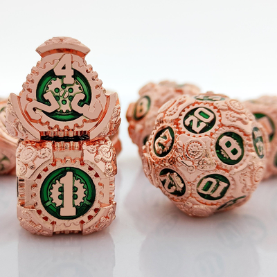 Gear Metal Dice Set DND Dungeons And Dragons TRPG Polyhedral Dice D6 Table