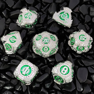 Gear Metal Dice Set DND Dungeons And Dragons TRPG Polyhedral Dice D6 Table