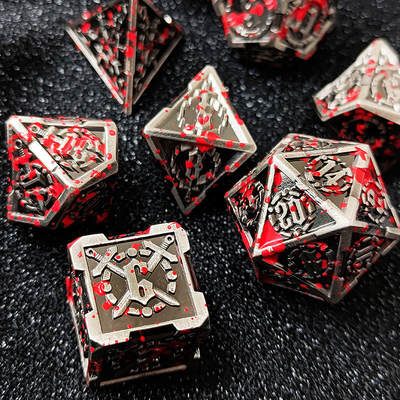 Sword Metal RPG Dice Hand Polished Cruzu Dungeon And Long DND#
