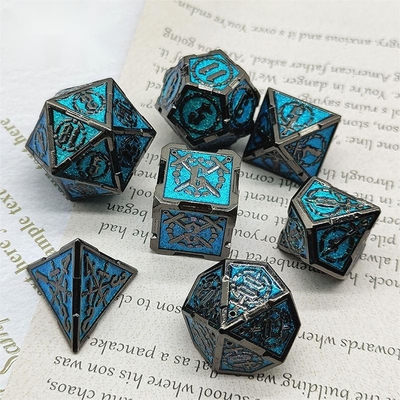 Sword Metal RPG Dice Hand Polished Cruzu Dungeon And Long DND#