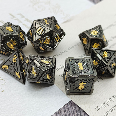 Sword Metal RPG Dice Hand Polished Cruzu Dungeon And Long DND#