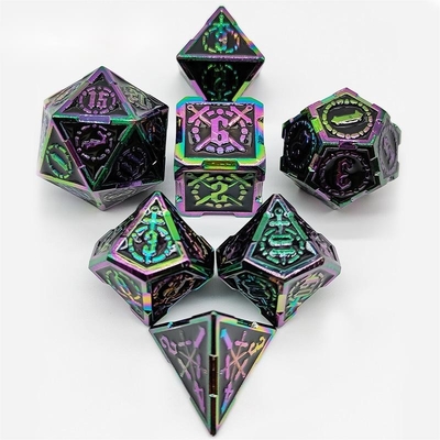 Sword Metal RPG Dice Hand Polished Cruzu Dungeon And Long DND#
