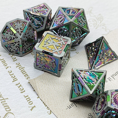 Sword Metal RPG Dice Hand Polished Cruzu Dungeon And Long DND#