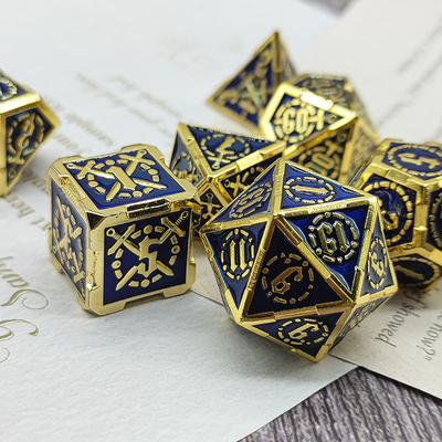 Sword Metal RPG Dice Hand Polished Cruzu Dungeon And Long DND#