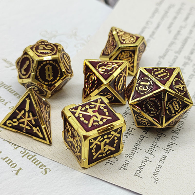 Sword Metal RPG Dice Hand Polished Cruzu Dungeon And Long DND#
