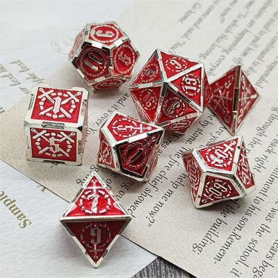 Sword Metal RPG Dice Hand Polished Cruzu Dungeon And Long DND#
