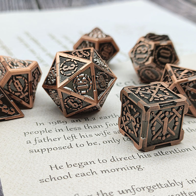 Sword Metal RPG Dice Hand Polished Cruzu Dungeon And Long DND#
