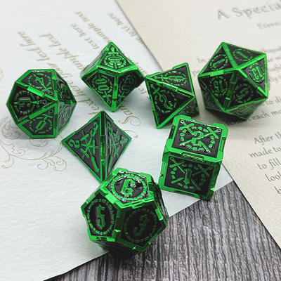 Sword Metal RPG Dice Hand Polished Cruzu Dungeon And Long DND#