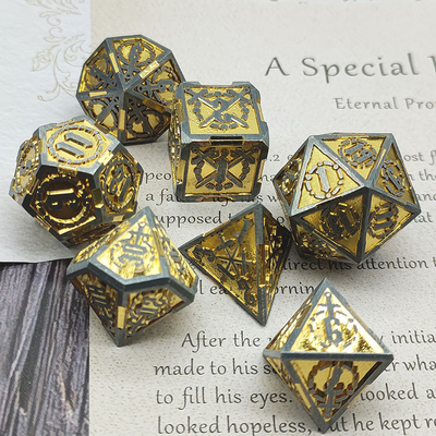 Sword Metal RPG Dice Hand Polished Cruzu Dungeon And Long DND#