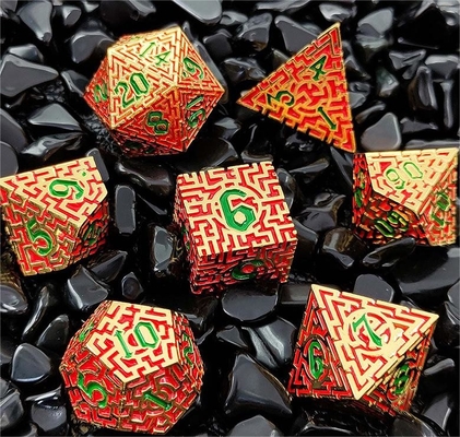 Solid Maze Multi -Faceted Metal Dice DND#RPG Dungeon And Long Crusu