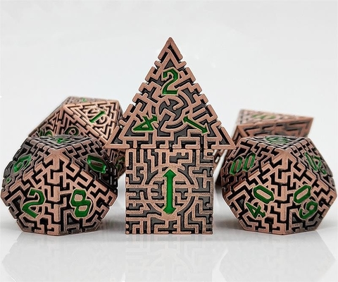 Solid Maze Multi -Faceted Metal Dice DND#RPG Dungeon And Long Crusu