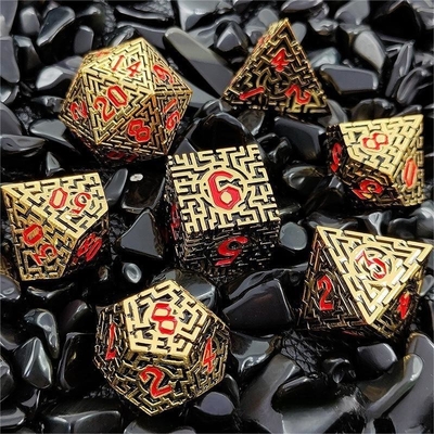 Solid Maze Multi -Faceted Metal Dice DND#RPG Dungeon And Long Crusu