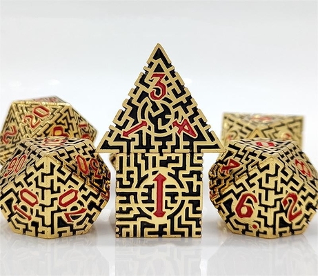 Solid Maze Multi -Faceted Metal Dice DND#RPG Dungeon And Long Crusu