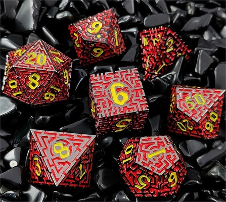 Solid Maze Multi -Faceted Metal Dice DND#RPG Dungeon And Long Crusu