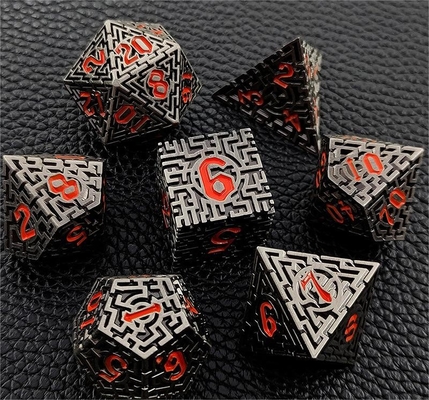 Solid Maze Multi -Faceted Metal Dice DND#RPG Dungeon And Long Crusu