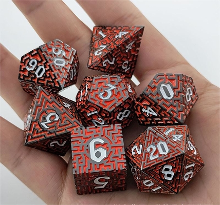 Solid Maze Multi -Faceted Metal Dice DND#RPG Dungeon And Long Crusu