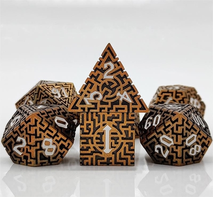 Solid Maze Multi -Faceted Metal Dice DND#RPG Dungeon And Long Crusu
