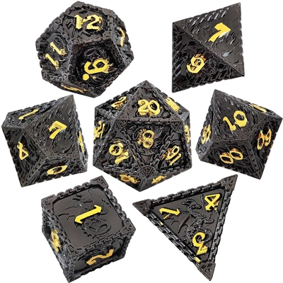 Multi -Faceted Metal RPG Dice Flying Dragon Solid Smooth Dragon DND
