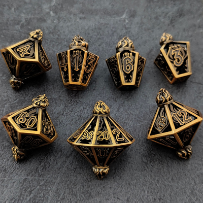 Bird Cage Hollow Multi Face Metal Dice Of Bade Gate Dungeon And DND#RPG
