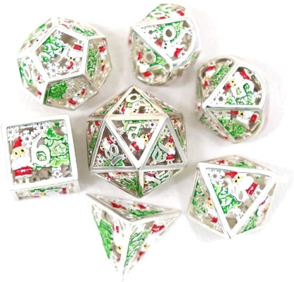Christmas Hollow Multi Noodle Metal Dice Digital DND Dragon And Dungeon TRPG Multi -Faceted