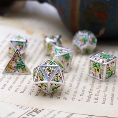 Christmas Hollow Multi Noodle Metal Dice Digital DND Dragon And Dungeon TRPG Multi -Faceted