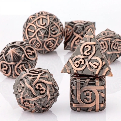Thorns Striped Metal Dice Set Fantasy DND Multi Faceted Board Game