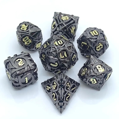 Thorns Striped Metal Dice Set Fantasy DND Multi Faceted Board Game